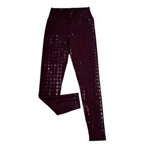 Peloton Burgundy Houndstooth High Rise Women Size Large | 63-7